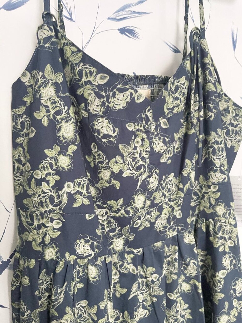 MELLODAY Floral Tie Strap Midi Dress